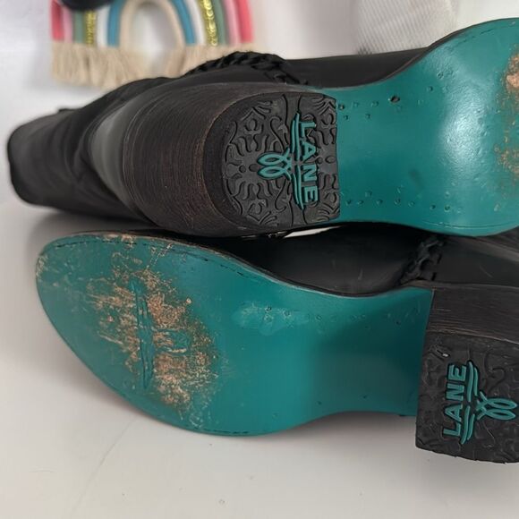 Lane Women's Plain Jane Charcoal Tall Western Boots EUC - Picture 5 of 8